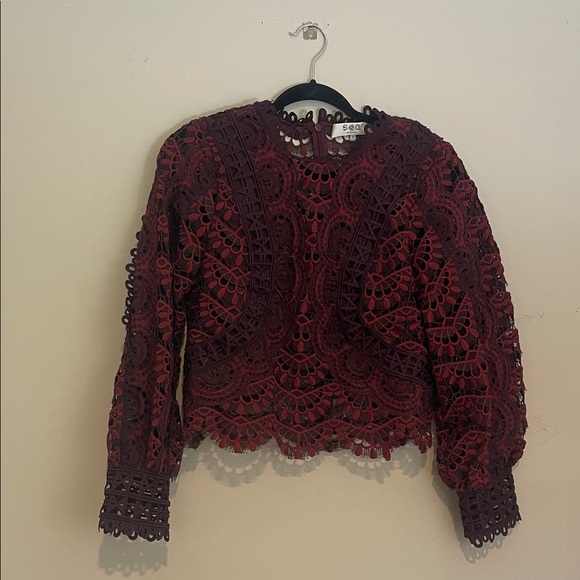 Sea Tops - Sea Burgundy Lace Top